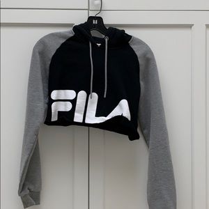 Fila Cropped Hooded Sweatshirt Size XS
